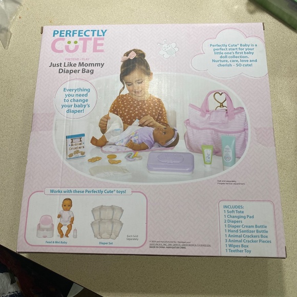 Perfectly Cute Just Like Mommy Baby Doll Pretend Diaper Bag Play Set 12 PCS  NEW - Picture 6 of 7